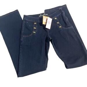 Juicy Couture Girls Military Denim Bootcut Jeans Size 14 New Dark Wash